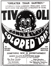 Poster for Sonny Clay Concert at Tivioli
