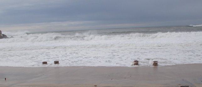 Pylons exposed after 2016 storm