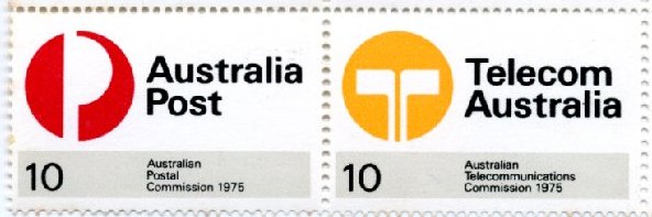 1975 Stamp commemorating Australia Post & Telecom Australia establishment