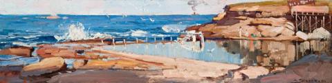 Coogee Baths, [Wylie Baths] 1907 by Arthur Streeton