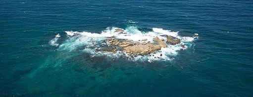 Aerial view of Wedding Cake Island